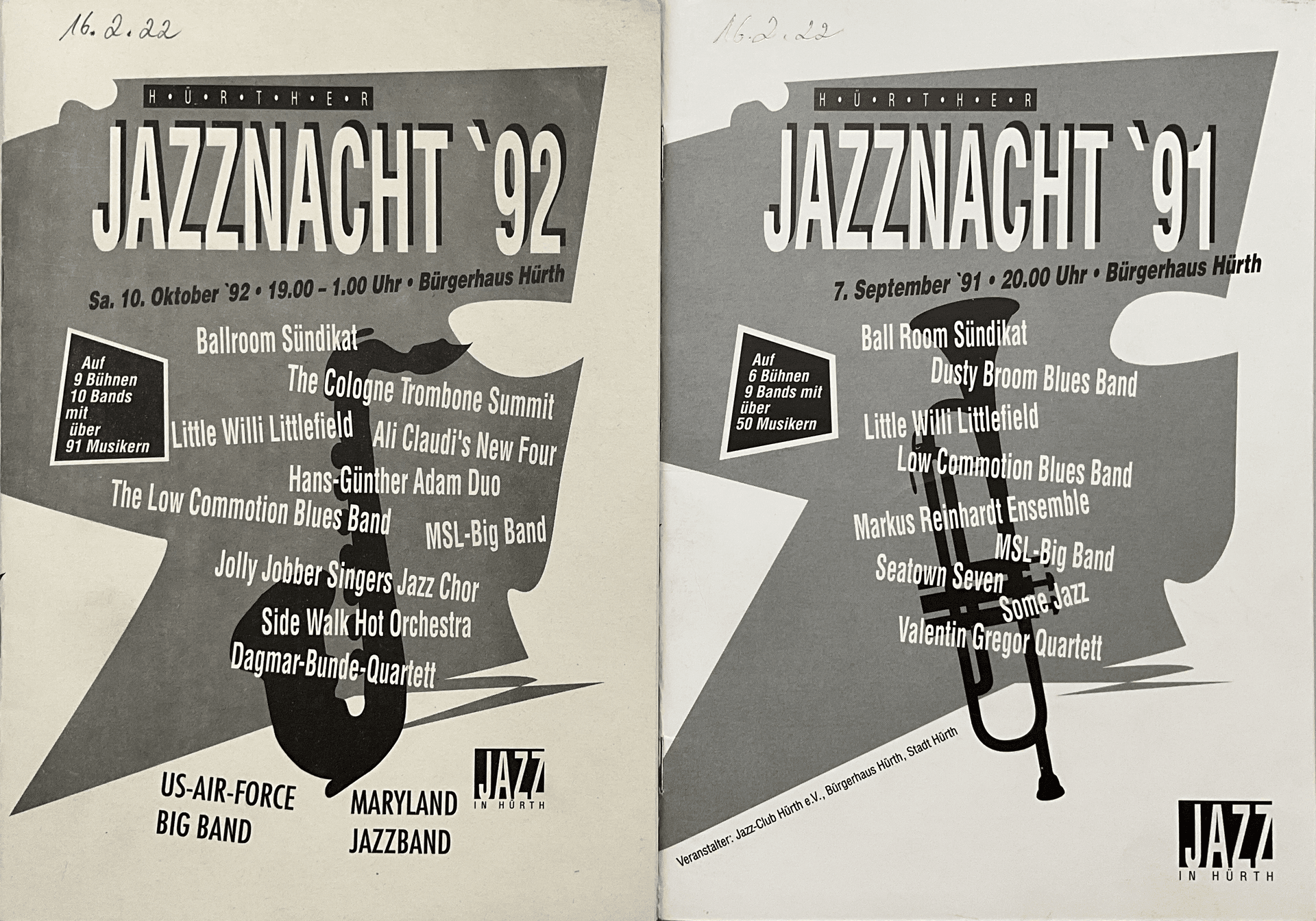 Titelbild Programm Jazznacht 1991 1992