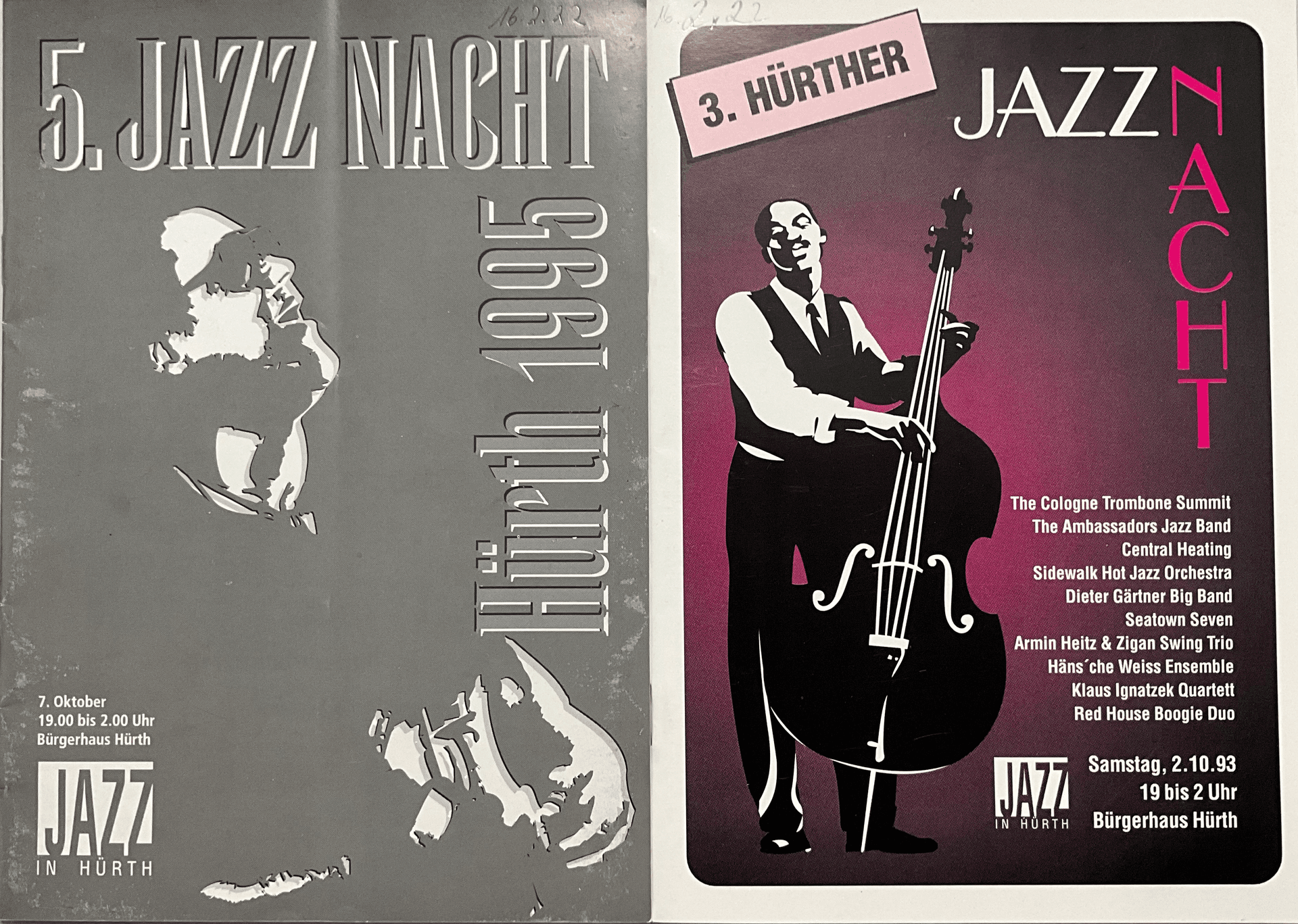 Titelbild Programm Jazznacht 1993 1995