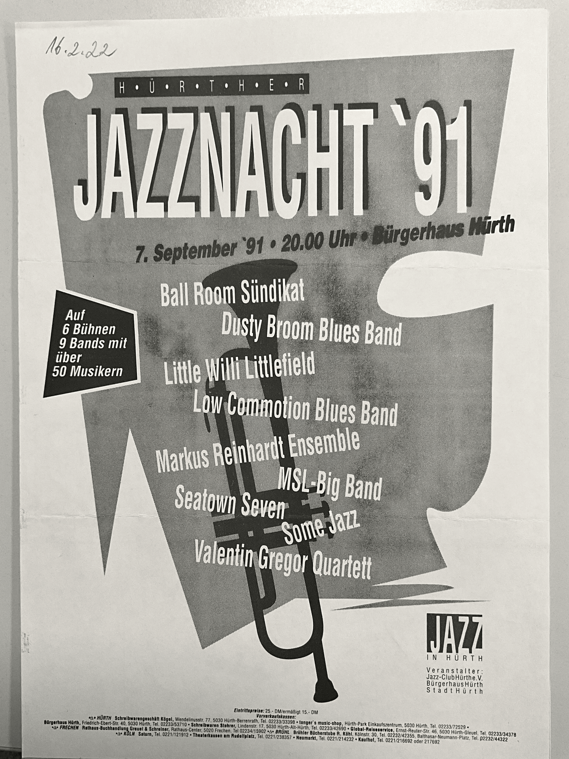 Titelbild Programm Jazznacht 1991