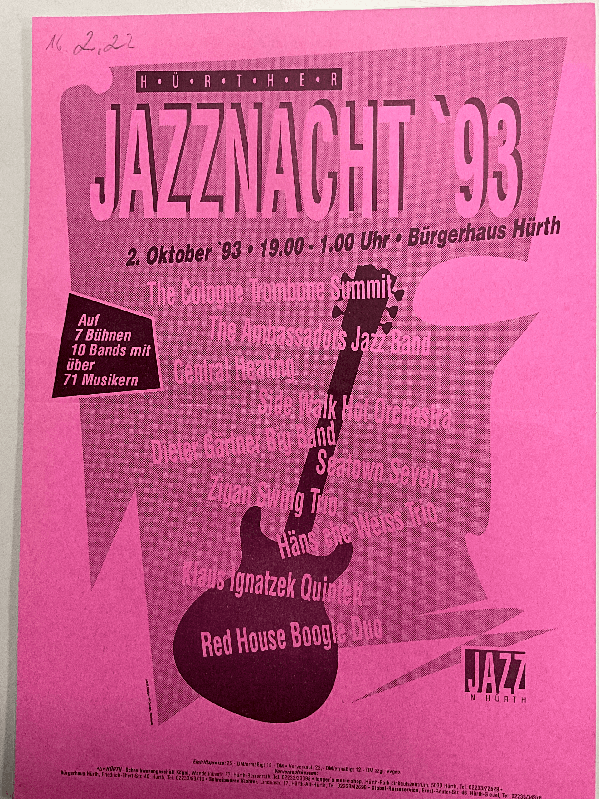 Titelbild Programm Jazznacht 1993