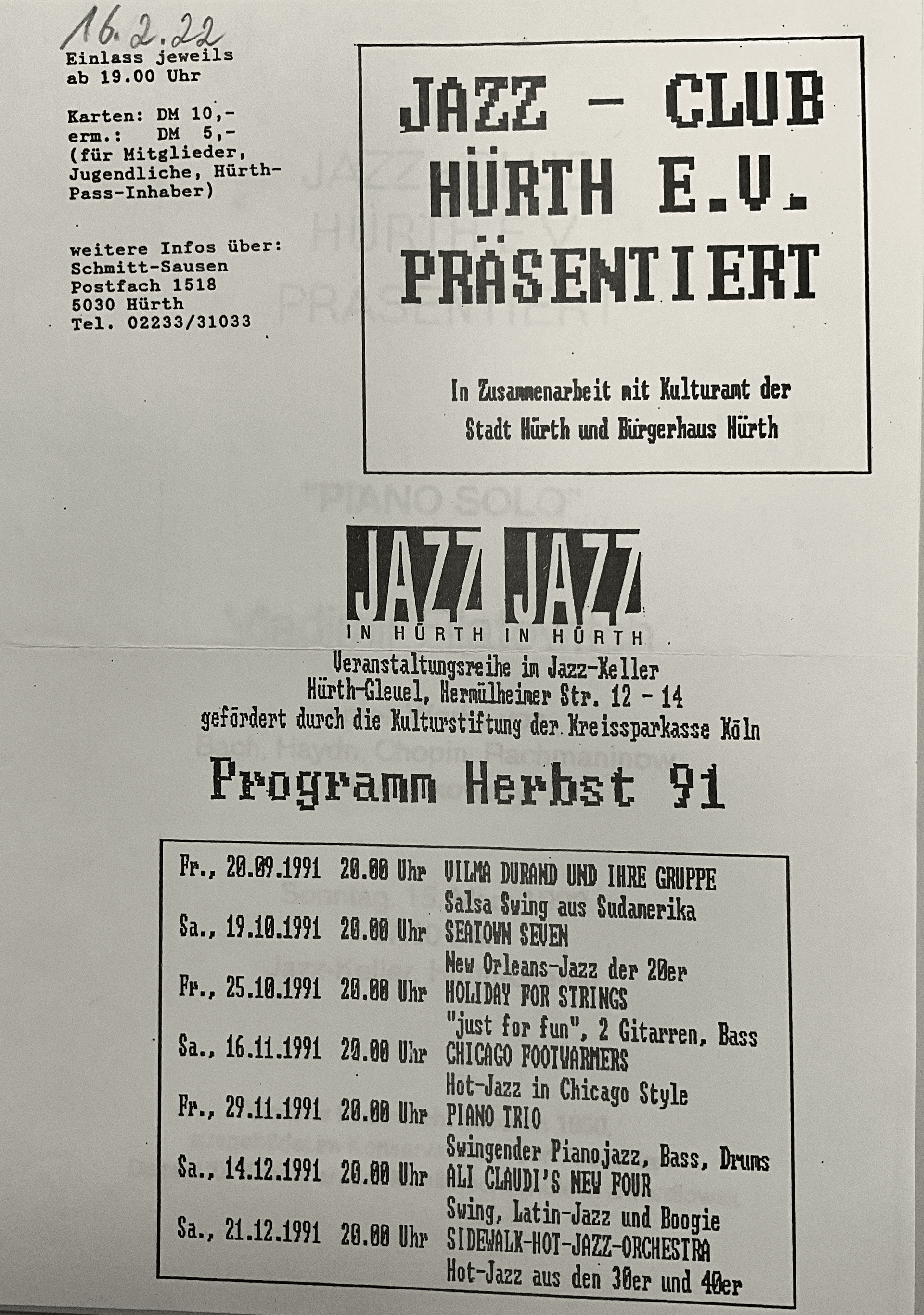 Programm Herbst 1991