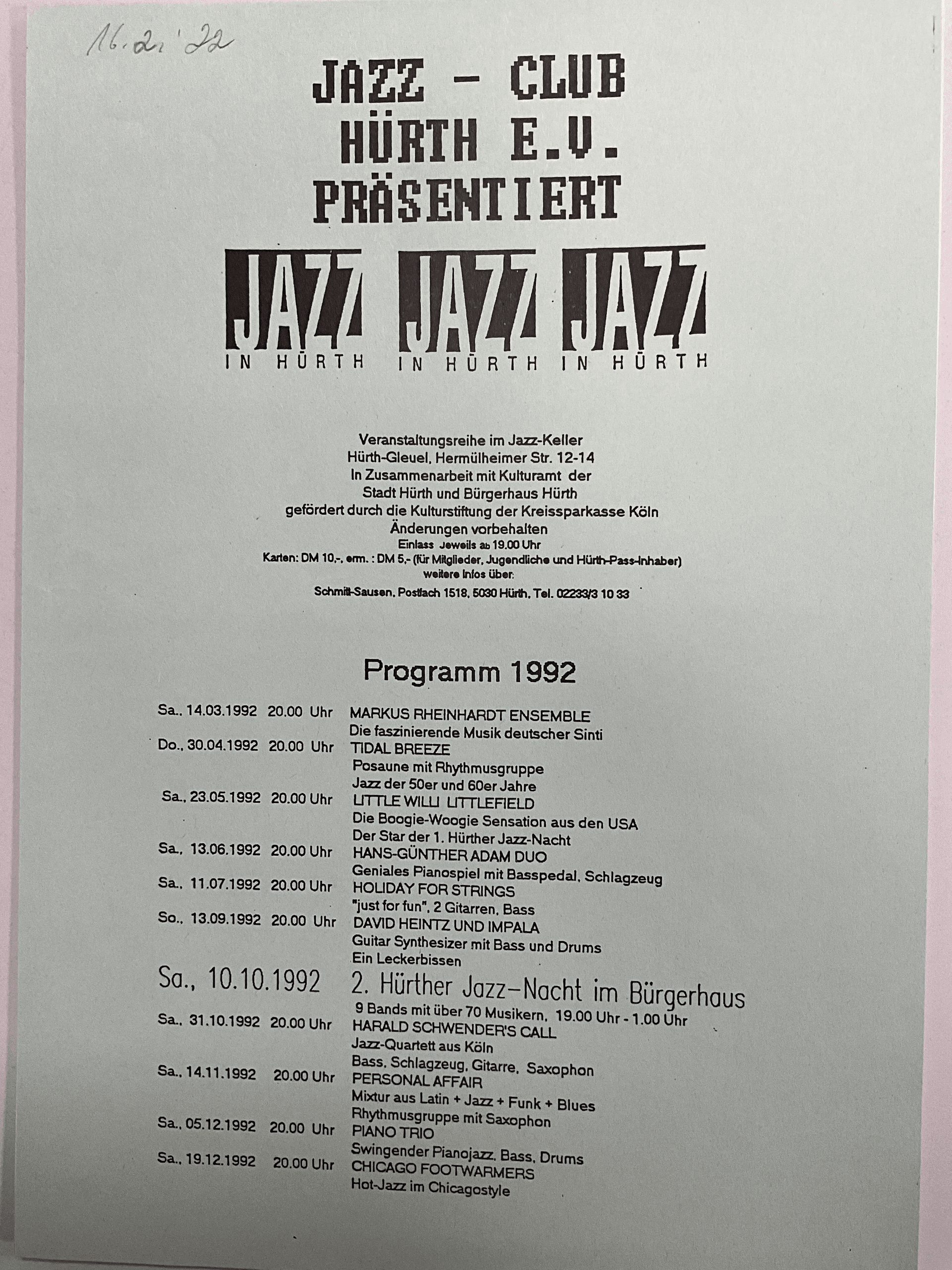 Programm Herbst 1992